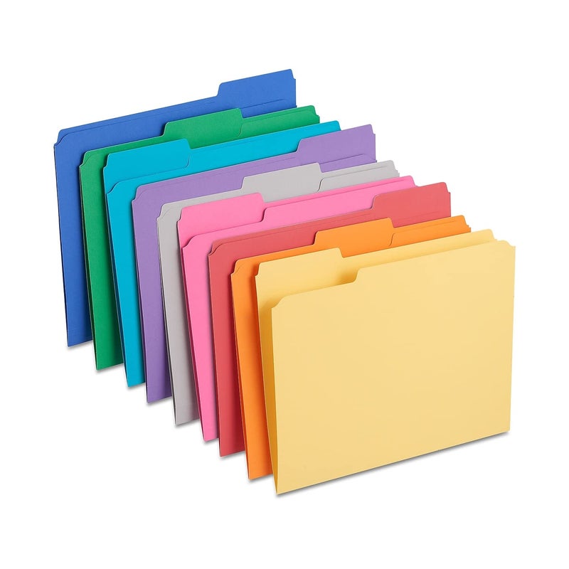 Staples 508994 Colored File Folders w/Reinforced Tabs Letter 3 Tab 100/Box - Image 1